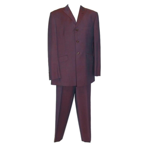 562 - *FROM THE WARDROBE OF JULIAN CLARY* Ozwald Boateng Bespoke Dark Red Tonic Fabric Suit, trousers wais... 