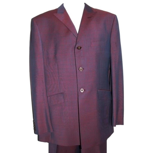 562 - *FROM THE WARDROBE OF JULIAN CLARY* Ozwald Boateng Bespoke Dark Red Tonic Fabric Suit, trousers wais... 