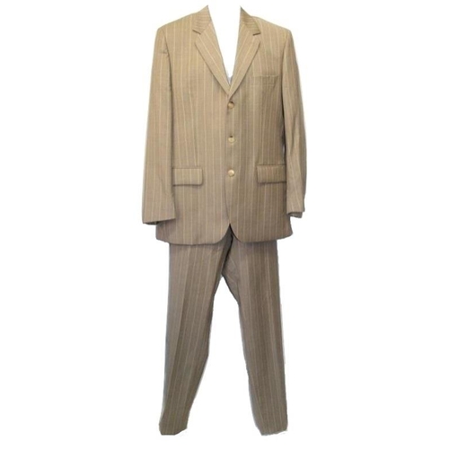 577 - *FROM THE WARDROBE OF JULIAN CLARY* Christian Lacroix Beige Suit with yellow pin stripe, trousers wa... 