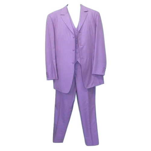 579 - *FROM THE WARDROBE OF JULIAN CLARY* Bespoke Lilac 3 Piece Suit, trousers approx. 34