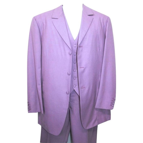 579 - *FROM THE WARDROBE OF JULIAN CLARY* Bespoke Lilac 3 Piece Suit, trousers approx. 34