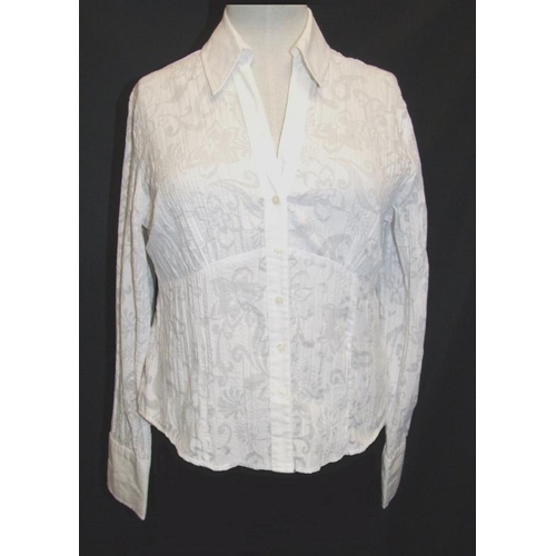 496 - Ladies Clothing: George white blouse size 12, Ralph Lauren navy/white pin stripe blouse size 6, 2 Pa... 