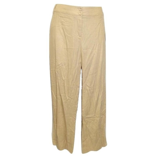 514 - Ladies As New Clothing Size 18: 2 pairs Dunnes Trousers beige linen & black linen, Windsmoor turquoi... 