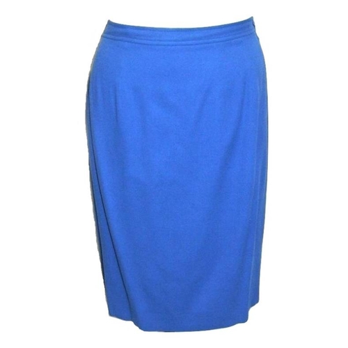 520 - 2 As New Jean Muir Studio Royal Blue 100% Wool Skirts, size 18 (2)