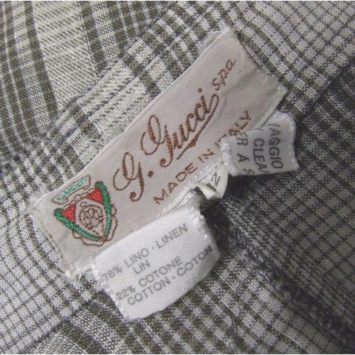 537 - Vintage Gucci Linen/Cotton Button Through Skirt, labelled size 12