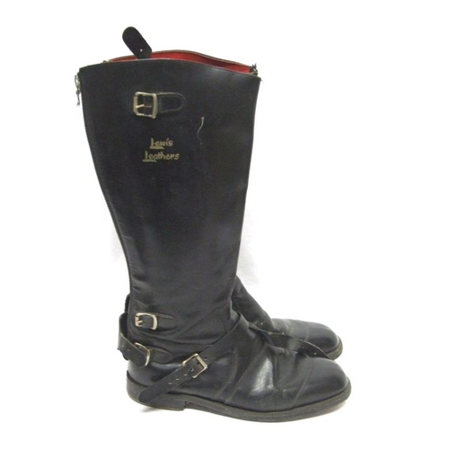 549 - Pair Lewis Leather Mens Motorcyle Boots, size 10