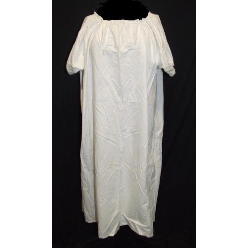 583 - Victorian/Edwardian Cotton Chemise marked 'Elizabeth Scott Org.' & Nightgown with pleated front & br... 