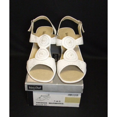 595 - Pair As New Van Dal White Leather Sandals size 7