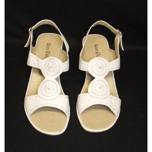 595 - Pair As New Van Dal White Leather Sandals size 7