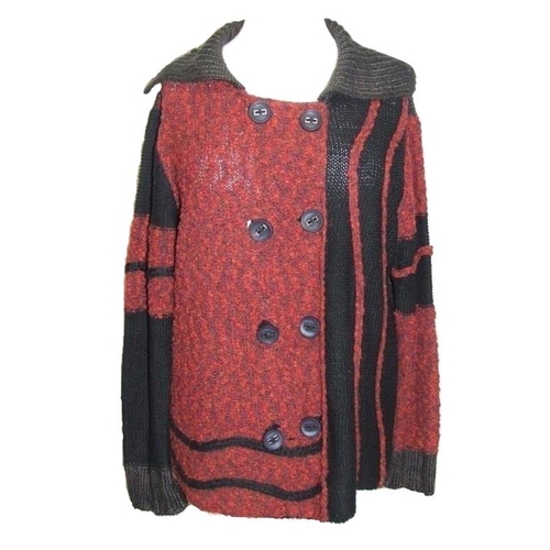 605 - Anne Smith Eyelash Cardigan with sequin detail, new with tags, size L, Casamia black/red cardigan, s... 