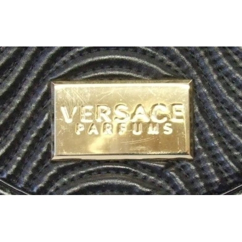 622 - Versace Parfums Black Leather Clutch Bag