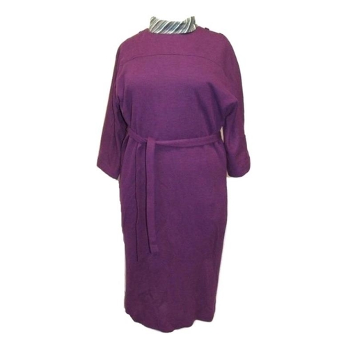 641 - Vintage Dresses: Veronica Boutique Purple Knitted Acrylic Dress & Matching Jumper, labelled size 14 ... 