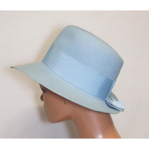 687 - Woven Straw Hat, Blue Felt Hat, Burgess Woven Straw Hat & Woven Straw Hat marked 'Genuine Panama' (4... 