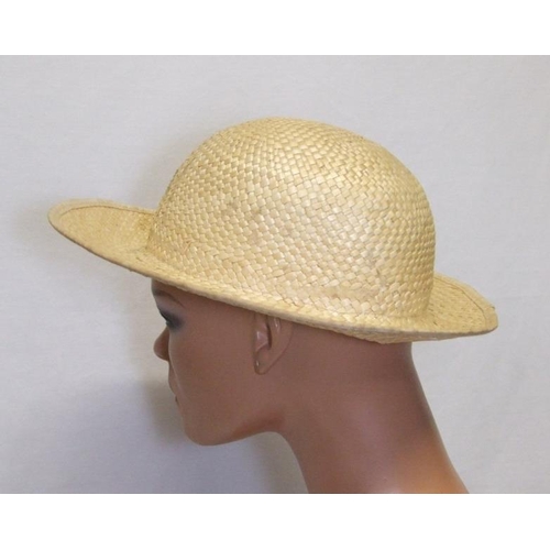 687 - Woven Straw Hat, Blue Felt Hat, Burgess Woven Straw Hat & Woven Straw Hat marked 'Genuine Panama' (4... 