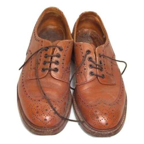 691 - Pair Vintage Trickers Mens Tan Leather Brogues, size 9.5