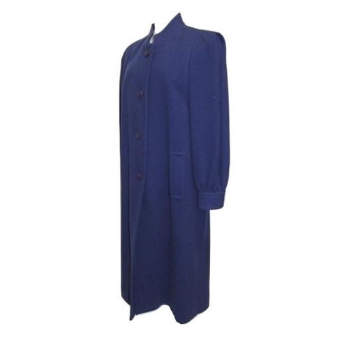 701 - Ladies Aquascutum Blue Wool Coat, approx. size 14