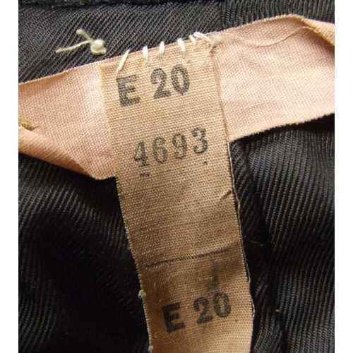 708 - WWII RAF Greatcoat with king's crown buttons, label marked E20 4693, label to interior pocket Moss B... 