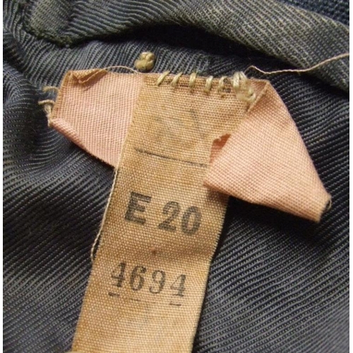 710 - WWII RAF Pilot Officers Jacket with kings crown buttons, labelled E20 4694, Pair Later Trousers & Of... 