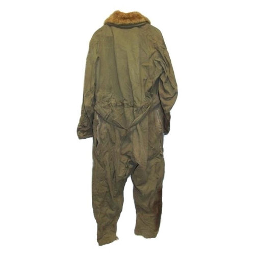 711 - WWII Sidcot Heated? Flying Suit with Air Ministry label 22C/7720, Contract 5043, Size 7, electrical ... 