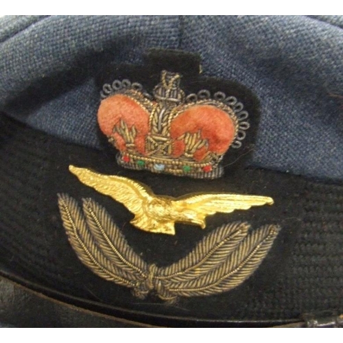 716 - RAF Officers Cap with ERII cloth badge, labelled to interior Moss Bros of Covent Garden