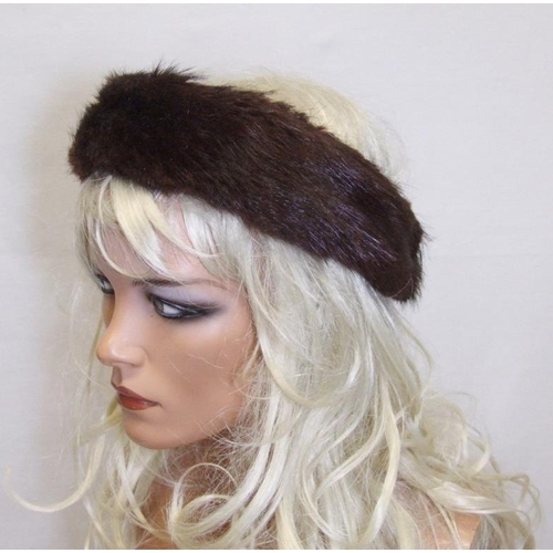 719 - Vintage Kates Boutique Canada Real Fur Hat, Mink Headband?, 2 Faux Fur Collars, small pieces of fur ... 