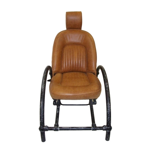 26 - Ron Arad 'Rover' Chair with leather seat & black Japanned heavy tubular frame, approx. 27