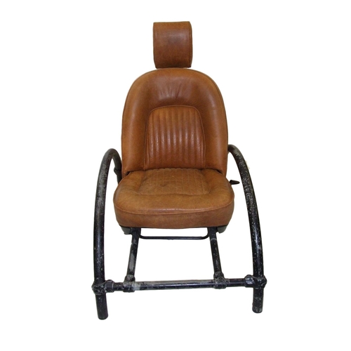 27 - Ron Arad 'Rover' Chair with leather seat & black Japanned heavy tubular frame, approx. 27