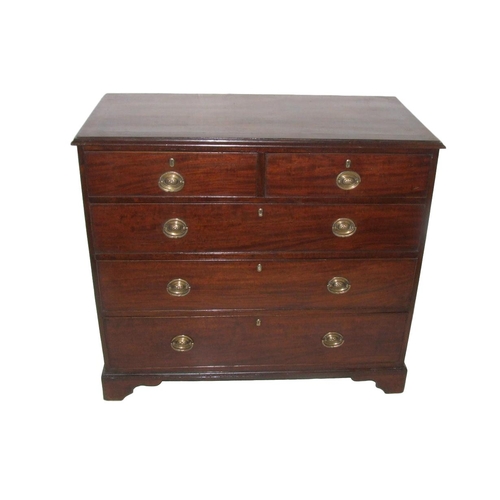 24 - C18th Georgian Mahogany Chest of Drawers, 2 Short & 3 Long Cock Beaded Graduated Drawers with later ... 