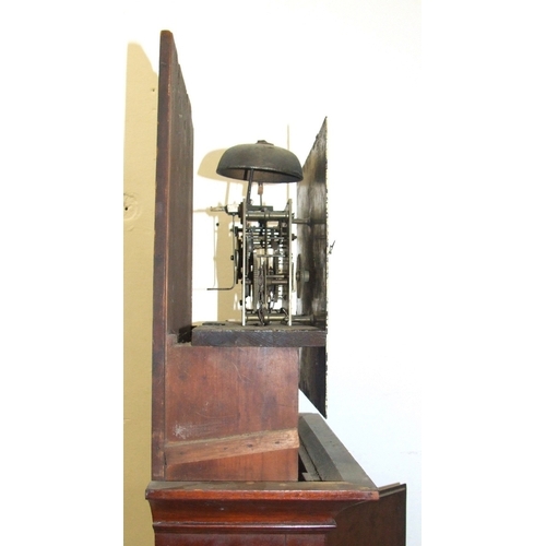 151 - C18th Mahogany Longcase Clock, dial marked Noakes Burwash, 30 hour movement, striking on bell, paint... 