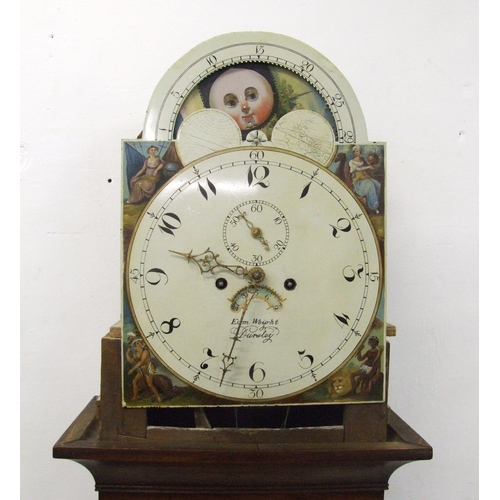 155 - Mahogany Cased 8 Day Longcase Clock by Edmund Weight Dursley, painted dial with quadrants depicting ... 