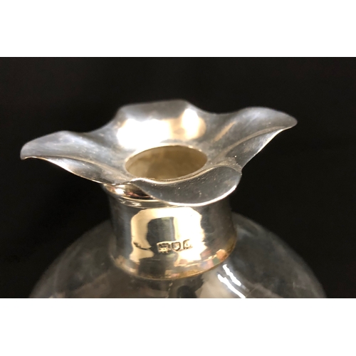 266 - Pinched Glass Decanter with silver collar hallmarked London 1899, etched to base Haig