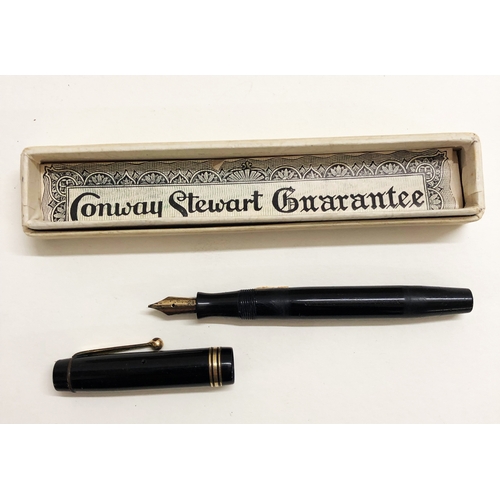 264 - Parker Duofold Black Bodied Fountain Pen Circa 1920-30 in Conway Stewart Box