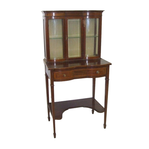 54 - Late C19th/Early C20th Mahogany Display/Side Table with serpentine front, satinwood banded frieze dr... 