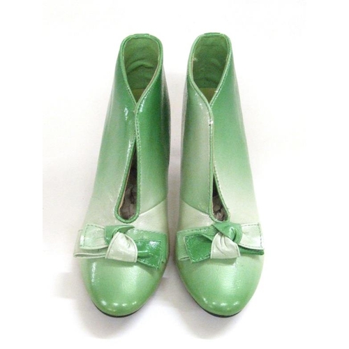 761 - Pair Natural Moda Green Pearlescent Ankle Boots, as new, size 39