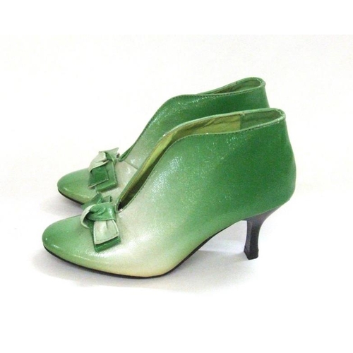 761 - Pair Natural Moda Green Pearlescent Ankle Boots, as new, size 39