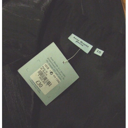 764 - Anne Brooks Petite Black Satin Evening Blouse/Jacket, as new with tag showing original price of £30,... 