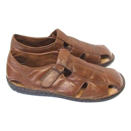 794 - Pair Mens Marc Hero Brown Leather Sandals size 45