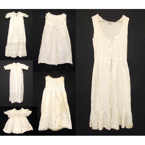 796 - 2 Vintage Christening Dresses, 2 Petticoats, Cotton Camisole Dress labelled size 12 & White Cotton B... 