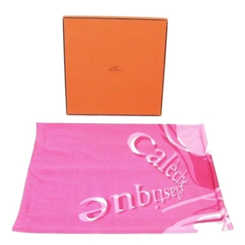 470 - Hermes Caleche Elastique Pink Scarf designed by Bali Barret, issued 2004, approx. 90cm x 90cm, in bo... 