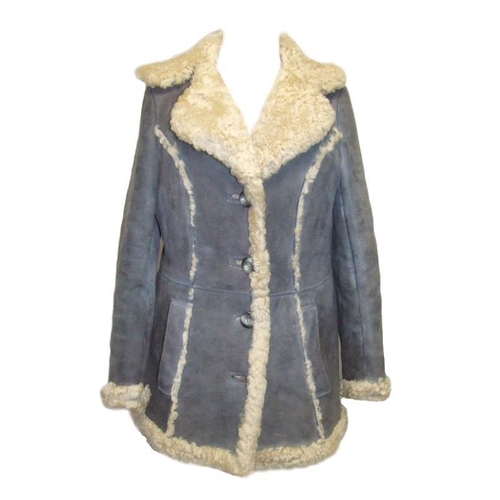 403 - Ladies Grey Sheepskin Jacket approx. size 10/12