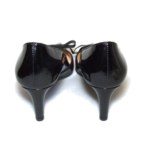 425 - Pair Ladies Russell & Bromley As New Unworn Black Patent Shoes, size 38 1/2