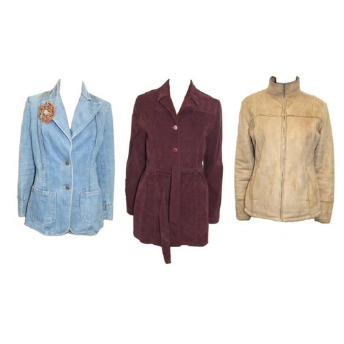 407 - Ladies New Look Aubergine Jacket, size 10, Joie de Vivre Suede Effect Jacket size 10 & Clouds Denim ... 