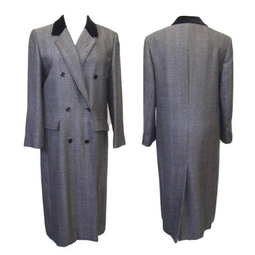 430 - Ladies Alexon Herringbone Tweed Wool Coat, labelled size 16