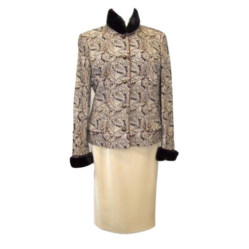 433 - Ladies Country Casuals Brown Paisley Jacket size 10, Gerry Weber Beige Skirt size 38, Kerena Black V... 