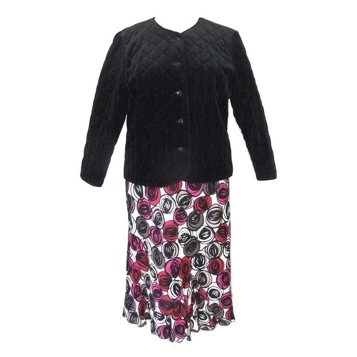 433 - Ladies Country Casuals Brown Paisley Jacket size 10, Gerry Weber Beige Skirt size 38, Kerena Black V... 