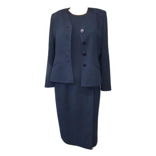 434 - Ladies Viyella Dark Blue Dress & Matching Jacket, Viyella Black Skirt Suit with white trim & Viyella... 