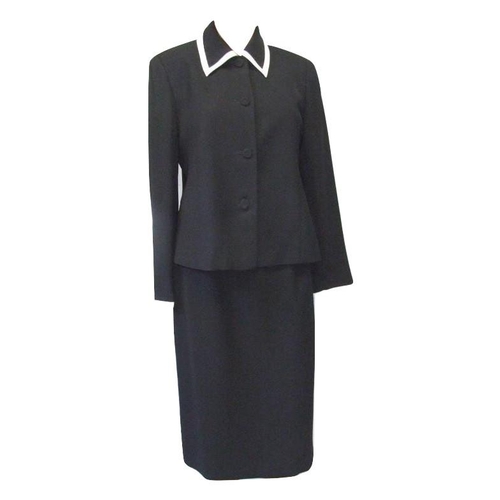 434 - Ladies Viyella Dark Blue Dress & Matching Jacket, Viyella Black Skirt Suit with white trim & Viyella... 