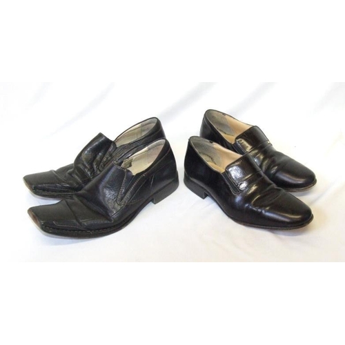 456 - 2 Pairs Mens Black Leather Shoes: Aldo size 41 & Brimestone size 40 (2)