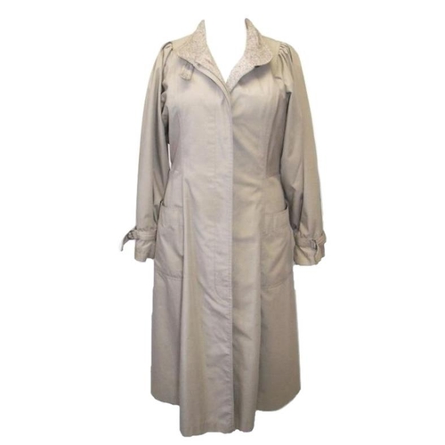 461 - Ladies Vintage Four Seasons London Taupe Mac with wool trim, labelled size 14 & Rosetti Black Trench... 