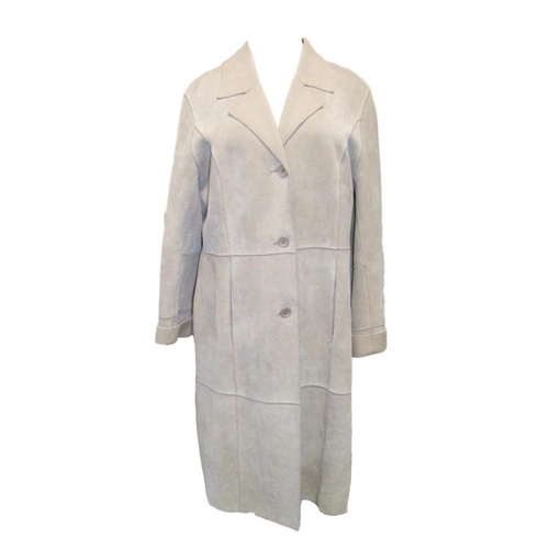 400 - Ladies Black Coat with faux fur lining size 10, Cofi Beige Suede Leather Coat with fleece lining siz... 